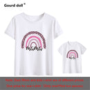 1pc Fashion  Mama and Mini Rainbow print Family Matching T-shirt Short Sleeve Family Look T-shirts Mother and Daughter Clothes