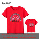1pc Fashion  Mama and Mini Rainbow print Family Matching T-shirt Short Sleeve Family Look T-shirts Mother and Daughter Clothes
