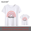 1pc Fashion  Mama and Mini Rainbow print Family Matching T-shirt Short Sleeve Family Look T-shirts Mother and Daughter Clothes