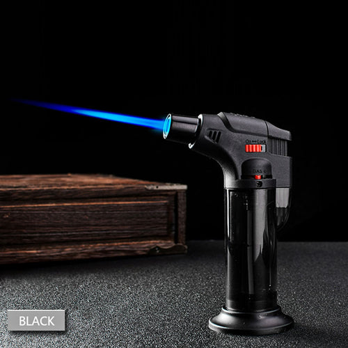 High jet Flame Butane Gas Transparent body design Refillable Adjustable Butane Jet Torch Lighter BBQ Tools Flame Ignition Tool