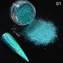 Holographics Powder Nail Glitter Laser Silver Pink Glitter Chrome Nail Powder Shimmer Gel Polish Flakes for Pigment Dust