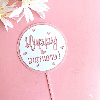 10 Uds. Adornos para tarta de feliz cumpleaños, decoración para tarta hecha a mano, decoración para tarta de mariposa para boda, fiesta de cumpleaños, Baby Shower