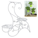 3 Tier Metal Plant Stand Flower Rack Pot Storage Rack Display Shelf Holder Home Indoor Outdoor Decor Garden Balcony 60x22x60cm