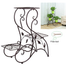 3 Tier Metal Plant Stand Flower Rack Pot Storage Rack Display Shelf Holder Home Indoor Outdoor Decor Garden Balcony 60x22x60cm