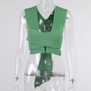 FSDA 2021 Ärmellos Gestrickte Ernte Pullover Sexy Herbst Sommer Mode Weste Schwarz Casual Weiß Pullover Top Weibliche Pullover Y2K