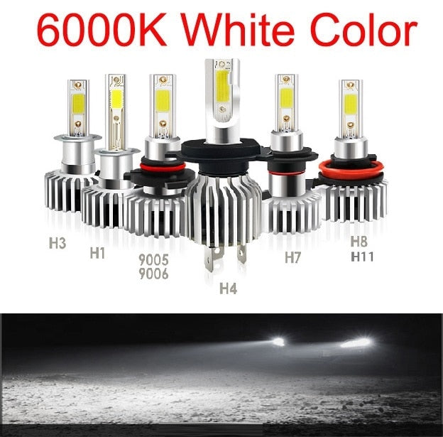 2 uds 60W 12000LM bombillas LED para faros delanteros de coche H11 9006 HB4 9005 HB3 H4 H7 H8 H9 H1 Mini Kit de faros para luz antiniebla de bombilla de haz alto