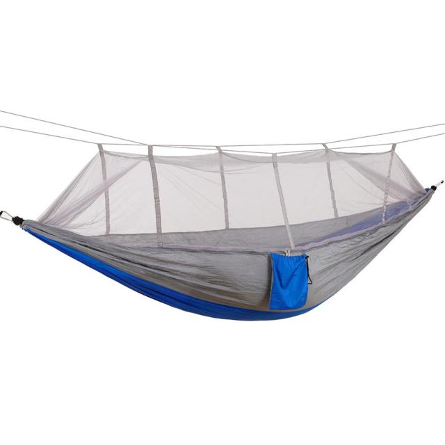 1-2 personas 260*140cm hamaca para acampar al aire libre mosquitera mosquitera portátil paracaídas de nailon para dormir viajes senderismo