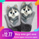 Frauen Winterhandschuhe Damen Mädchen Outdoor Dicke 3D Cartoon Katze Warme Fäustlinge Verdicken Männer Und Frauen Handschuhe Weihnachtsgeschenke