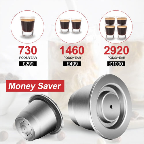 ICafilas SVIP Stainless Steel Coffee Capsule For Nespresso Reutilisable Inox Refillable Crema Espress Reusable Filter Pods