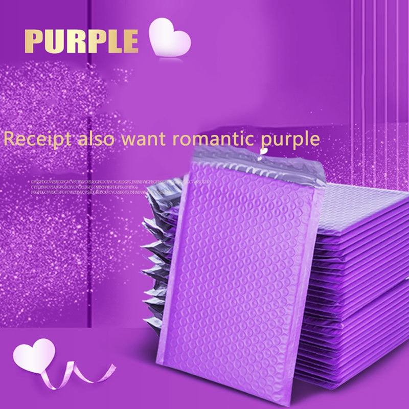 10pcs Bubble Mailers purple Poly Bubble Mailer Self Seal Padded Envelopes Gift Bags For Book Magazine Lined Mailer Self Seal