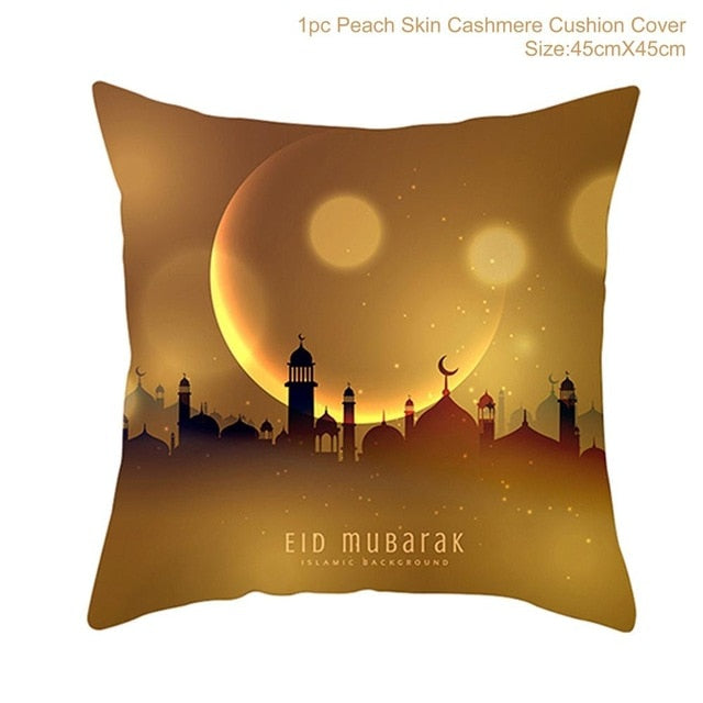 Ramadan MUBARAK Kissenbezug Eid Mubarak Dekoration Islamische Muslimische Partygeschenke Islam Geschenke Eid Al Adha Ramadan Kareem 45x45cm