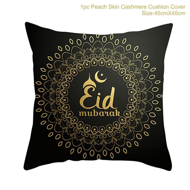 Ramadan MUBARAK Kissenbezug Eid Mubarak Dekoration Islamische Muslimische Partygeschenke Islam Geschenke Eid Al Adha Ramadan Kareem 45x45cm