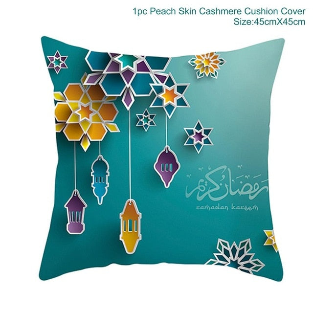 Ramadan MUBARAK Cushion Cover Eid Mubarak Decoration Islamic Muslim Party Favors Islam Gifts Eid Al Adha Ramadan Kareem 45x45cm