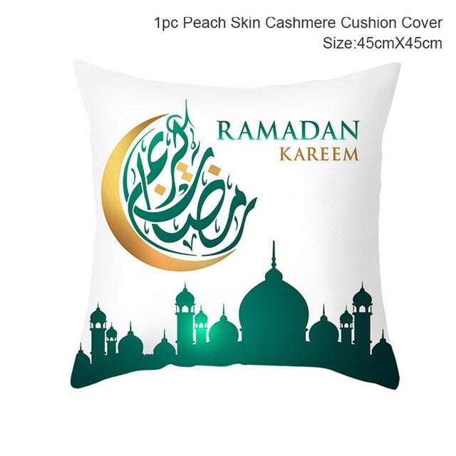 Ramadan MUBARAK Kissenbezug Eid Mubarak Dekoration Islamische Muslimische Partygeschenke Islam Geschenke Eid Al Adha Ramadan Kareem 45x45cm
