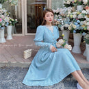 Solid Elegant Dress Women Winter Patchwork Lace Party Midi Dress Female Casual French Style Sweet Kawaii Korean Dress Women 2022