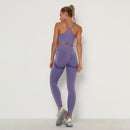 Nahtloses Frauen-Sport-Set für Fitnessstudio, Langarm-Oberteil, hohe Taille, Bauchkontrolle, Leggings, Kleidung, nahtloser Sportanzug, sexy Beute, Mädchen