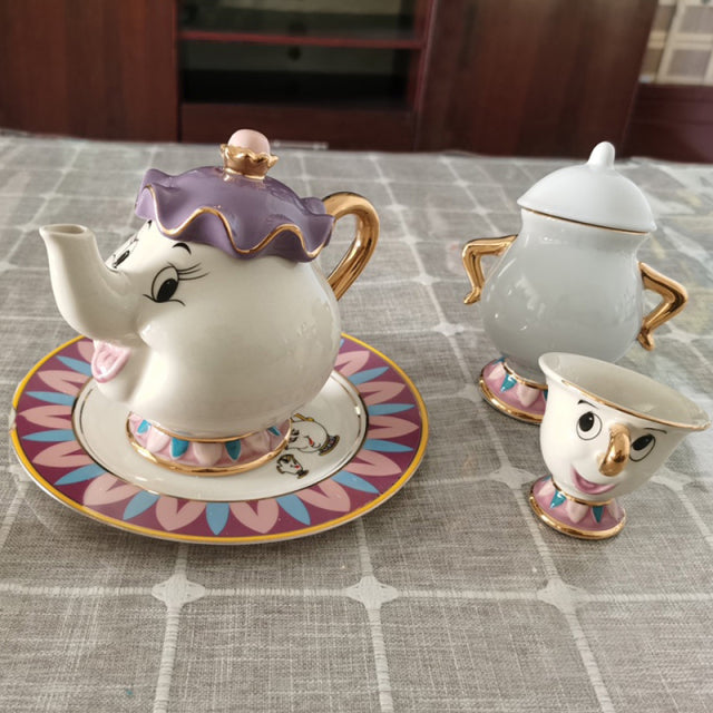 New Cartoon Beauty And The Beast Teapot Mug Mrs Potts Chip Tea Pot Cup One Set Lovely Christmas Gift Fast Post
