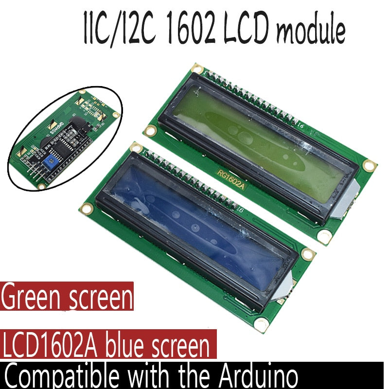 LCD1602+I2C LCD 1602 Modul Blue Green Screen PCF8574 IIC I2C LCD1602 Adapterplatte für Arduino UNO R3 Mega2560