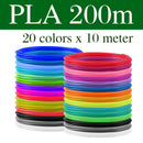 PLA/ABS Filament For 3D Pen Filament 10/20 Rolls 10M Diameter 1.75mm 200M Plastic Filament for 3D Pen 3D Printer pen