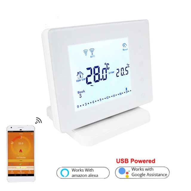 Termostato WIFI inalámbrico para caldera de Gas inteligente serie BOT306 y controlador central de 8 subcámaras y actuadores para calefacción de suelo