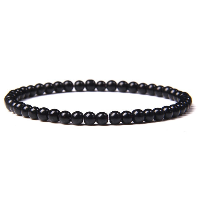 4 mm Chakra-Perlen-Energie-Armband natürliche runde Achat-Onyx-Stein-Stretch-Armband-Armbänder für Frauen-Mann-handgemachten Yoga-Schmuck