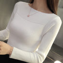 2021 Frühling Casual Langarm Herbst Strickpullover Frauen Pullover Pullover Korean Style Winter Schlank Weiß Pull Strickwaren 7571