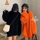 Korean Lovely Loose Tops Female Loose New Women Black High Street Lady Girls Sweater Autumn Girls Streetwear Orange Sweater