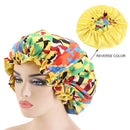 New Solid Women Satin Bonnet Fashion Stain Silky Big Bonnet for Lady Sleep Cap Headwrap Hat Hair Wrap Accessories Wholesale
