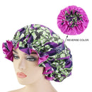 New Solid Women Satin Bonnet Fashion Stain Silky Big Bonnet for Lady Sleep Cap Headwrap Hat Hair Wrap Accessories Wholesale