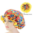 New Solid Women Satin Bonnet Fashion Stain Silky Big Bonnet for Lady Sleep Cap Headwrap Hat Hair Wrap Accessories Wholesale