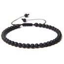 Adjustable 4MM Stone Beads Bracelet For Women Natural Agates Jaspers Onyx Lapis Lazuli Woven Bracelet For New Year Gift Jewelry