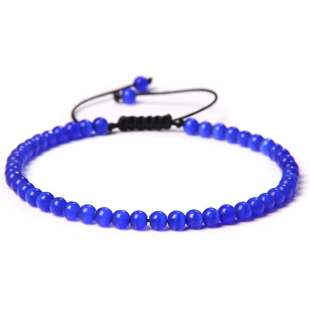 Verstellbares 4MM Steinperlen Armband für Frauen natürliche Achate Jaspis Onyx Lapislazuli gewebtes Armband für Neujahrsgeschenk Schmuck