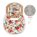 3 uds., diadema para bebé, toalla con borlas para Saliva, estampado Floral, Baberos de doble cara para recién nacidos, pañuelo para niños y niñas, paños para eructar, bata de alimentación