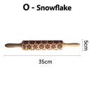 Weihnachten Nudelhölzer Rock Schneeflocke Elch Holz Rollen Prägung Backen Kekse Keks Fondant Kuchen Gemusterte Rolle 35 * 5 cm