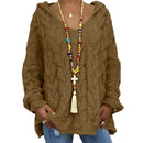 Women Sweaters Plus Size Hooded Causal Long Sleeve Loose Knit Coat Winter Fashion Striped Ladies Knitted Wear S-3XL