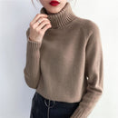 SURMIITRO Kaschmir Strickpullover Frauen 2021 Herbst Winter Korean Rollkragen Langarm Pullover Weibliche Pullover Grün Strickwaren