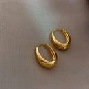 2020 New Classic Copper Alloy Smooth Metal Hoop Earrings For Woman Fashion Korean Jewelry Temperament Girl&