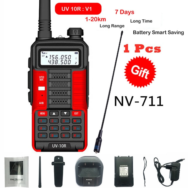 2021 Baofeng Professional Walkie Talkie UV10R 128 Kanäle VHF UHF Dual Band Zweiwege-CB-Amateurfunk Baofeng UV5R Enhanced UV 10R