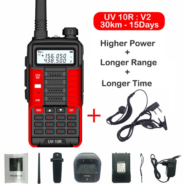 2021 Baofeng Professional Walkie Talkie UV10R 128 Channels VHF UHF Dual Band Two Way CB Ham Radio Baofeng UV5R Enhanced UV 10R