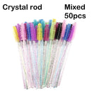 Disposable Eyelash Brush 25/50 Pcs Crystal Eye Brush Diamond Handle Mini Mascara Wands Brush Eyelash Extension Makeup Brush Set