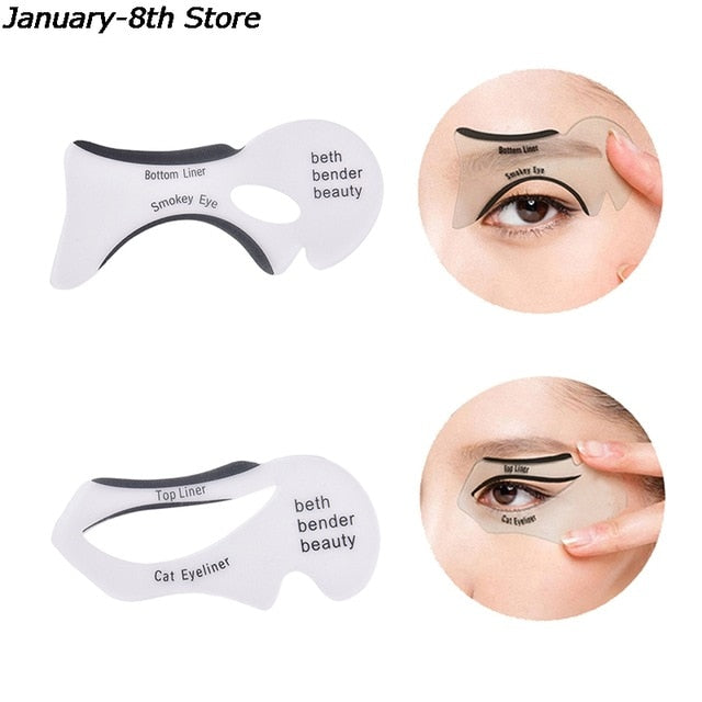 1/2Pcs Pro Eyeliner Stencils Winged Eyeliner Stencil Models Template Shaping Tools Eyebrows Template Card Eye Shadow Makeup Tool
