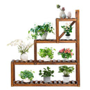 3-Tier 9 Pots Wooden Plant Flower Stand Shelf Balcony Garden Flower Plant Stand Display Shelf Corner Stand Display Shelf Rack