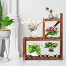 3-Tier 9 Pots Wooden Plant Flower Stand Shelf Balcony Garden Flower Plant Stand Display Shelf Corner Stand Display Shelf Rack