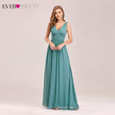 Royal Blue Bridesmaid Dress Plus Size Ever Pretty A Line V Neck Chiffon Elegant Pink Long Dress For Wedding Party For Woman 2021