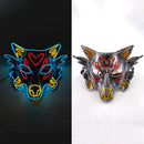 Glowing Neon EL Party Mask Halloween LED Mask Scary Cosplay Party Mask Light Up Masque Masquerad Mask Glow In The Dark