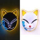 Glowing Neon EL Party Mask Halloween LED Mask Scary Cosplay Party Mask Light Up Masque Masquerad Mask Glow In The Dark