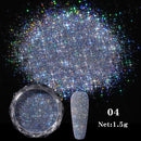 Holographics Powder Nail Glitter Laser Silver Pink Glitter Chrome Nail Powder Shimmer Gel Polish Flakes for Pigment Dust