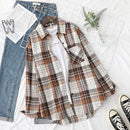 Plaid Shirts Damen Blusen und Tops Langarm Damen Casual Print Shirts Lose Baumwolle Kariert Lady Outwear Spring News