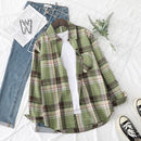 Plaid Shirts Damen Blusen und Tops Langarm Damen Casual Print Shirts Lose Baumwolle Kariert Lady Outwear Spring News