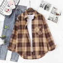 Plaid Shirts Damen Blusen und Tops Langarm Damen Casual Print Shirts Lose Baumwolle Kariert Lady Outwear Spring News